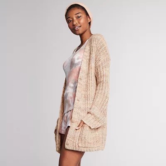 Yummy Sweater Co Blush Melange Cardigan Large NWT - Picture 1 of 5